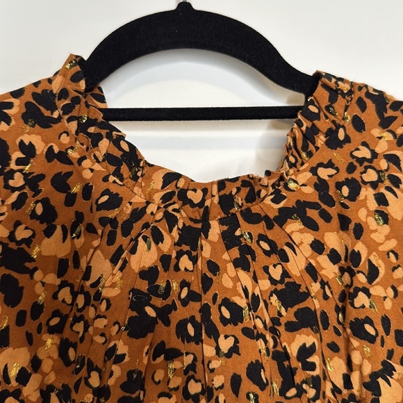 Sugarlips NWT Leopard Print Long Sleeve Ruffle Hem Mini Dress - M - Picture 6 of 12